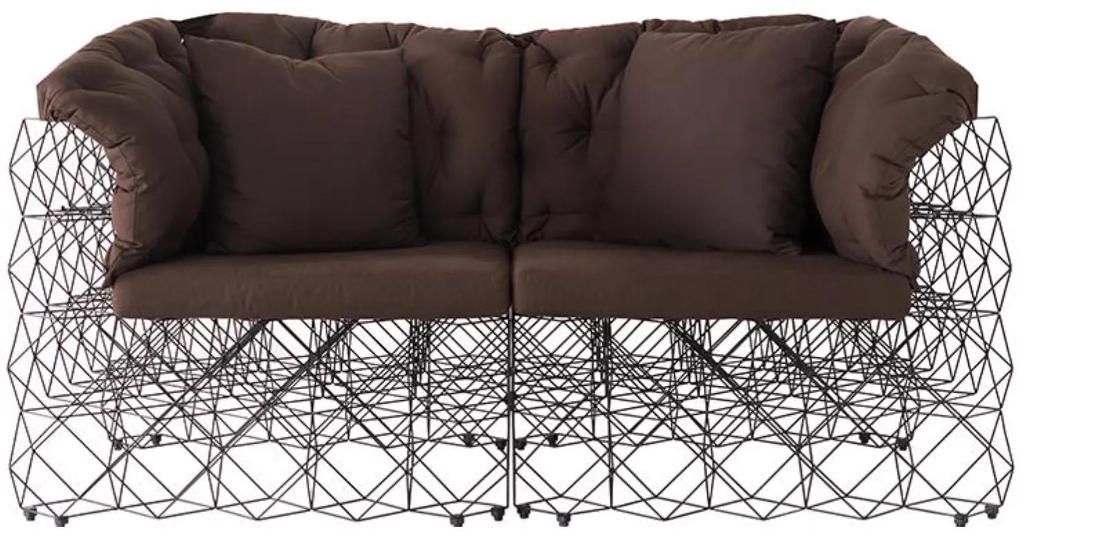 Rubic Powder Coated Metal Two Seater Sofa