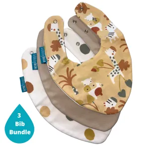 Safari Bundle of 3 Waterproof Dribble Bibs