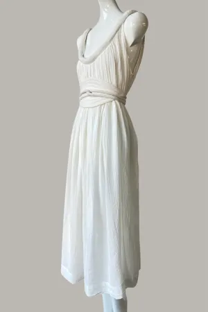 Sahara Chemise Dress Quartz Linen/Cotton w/Quilted Oval Obi
