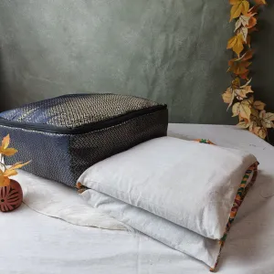Saree Storage Bags Blue Diamond weaves gold