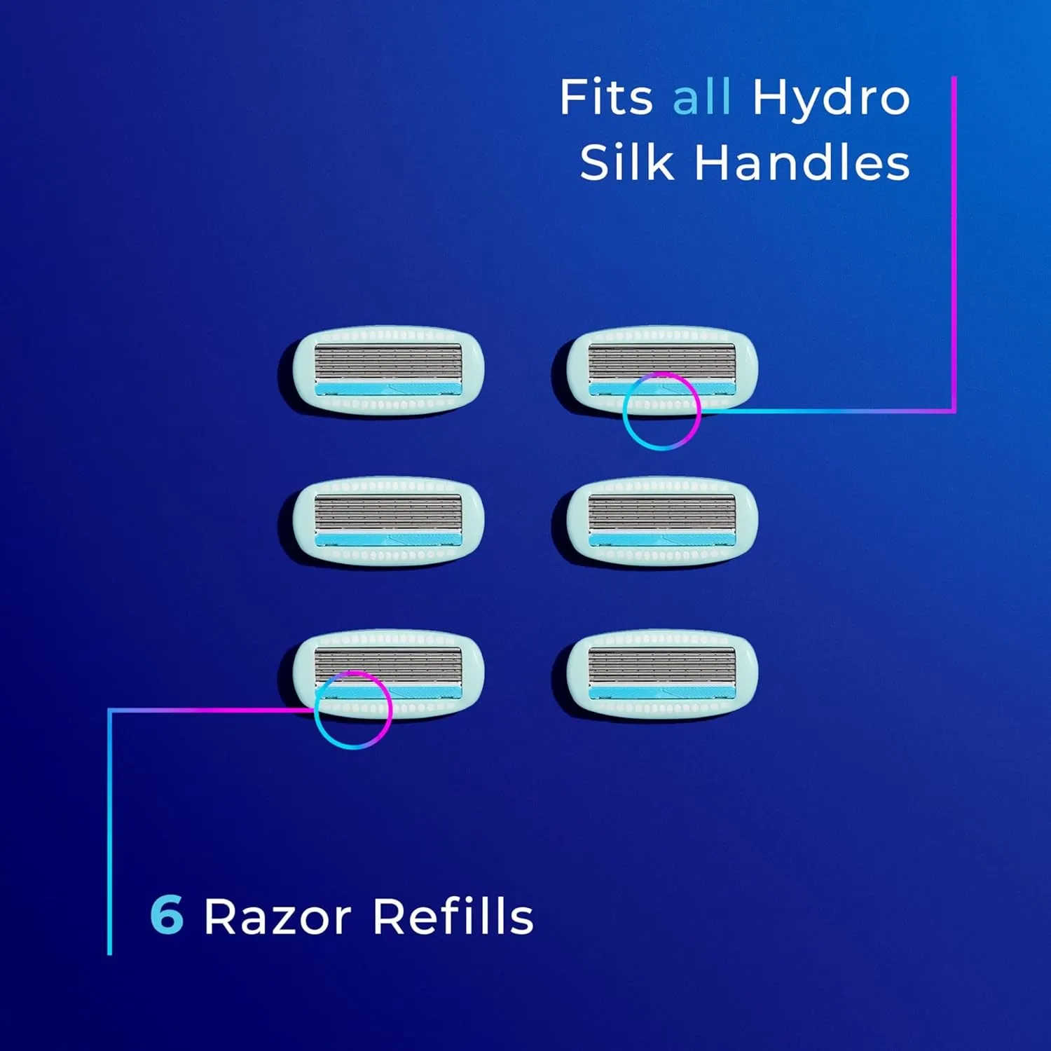 Sensitive Razor Blade Refills, 6 Count | 5-Blade Sensitive Skin Razors for Women | Womens Razor Refills for Sensitive Skin