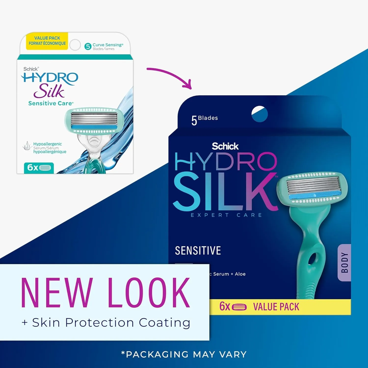 Sensitive Razor Blade Refills, 6 Count | 5-Blade Sensitive Skin Razors for Women | Womens Razor Refills for Sensitive Skin