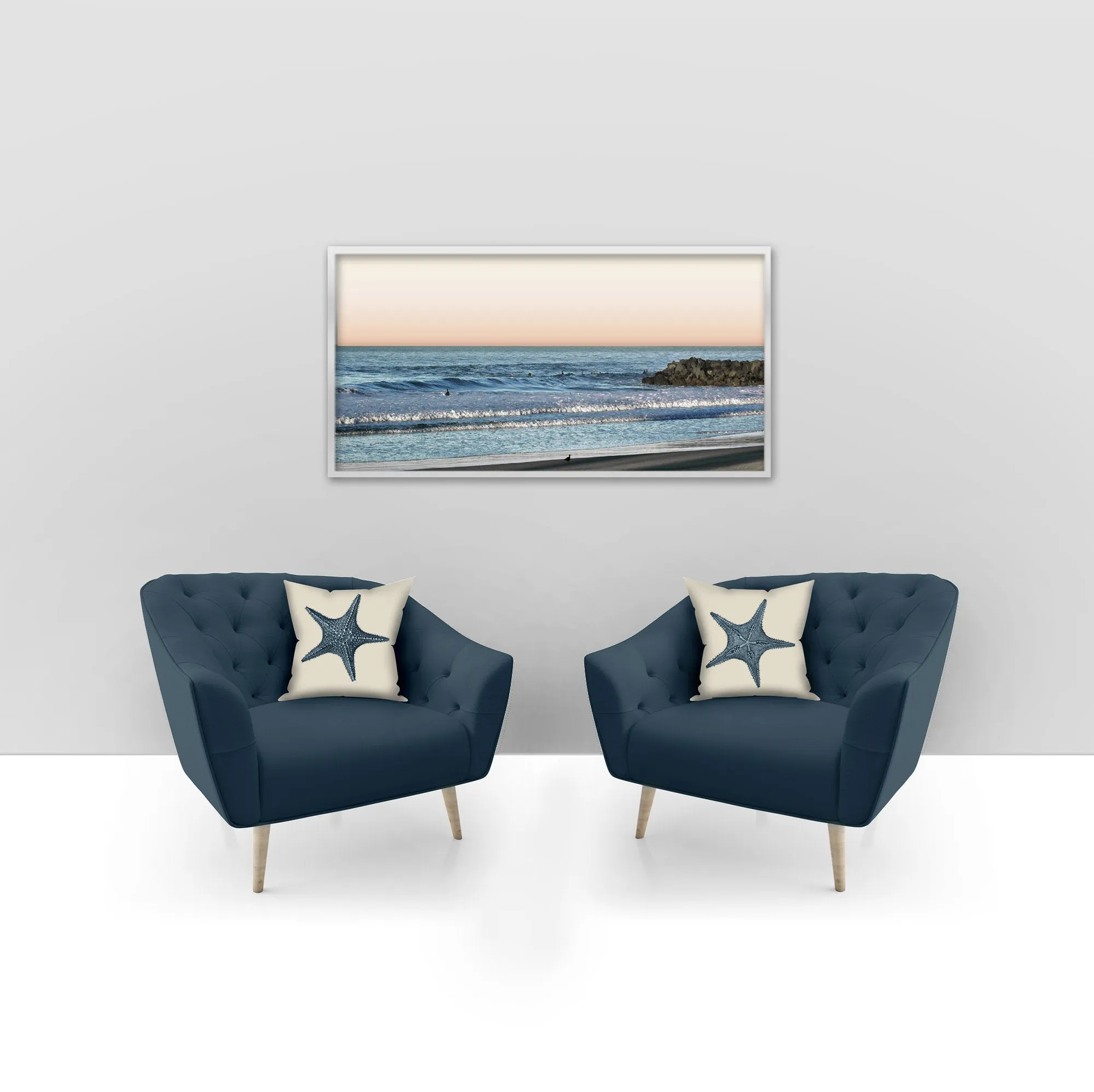 Set of 2 Starfish pillows, coastal decor accent, modern, home decor, pillow cover and insert, accent cushion, beach home style, ocean art