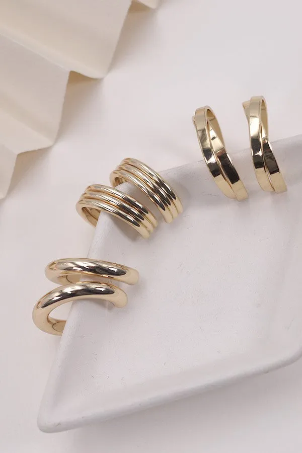 Set of 3 Multi Classic Hoop Earrings