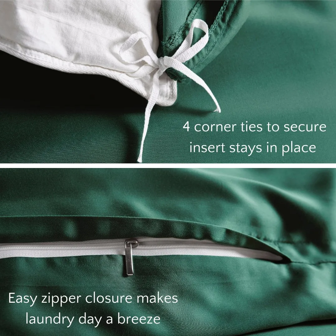 Signature Bamboo Viscose Duvet Cover Set in Emerald Green