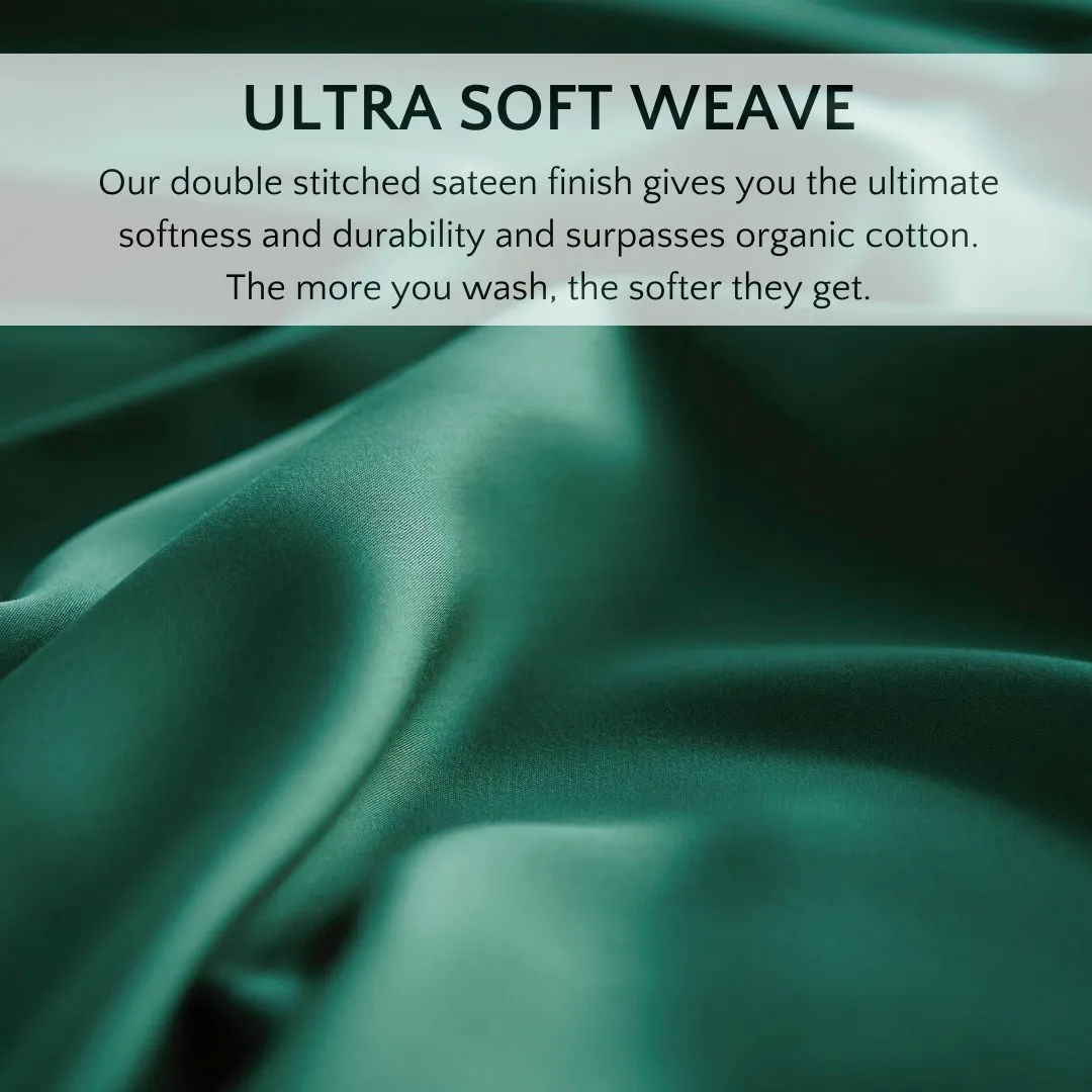 Signature Bamboo Viscose Duvet Cover Set in Emerald Green