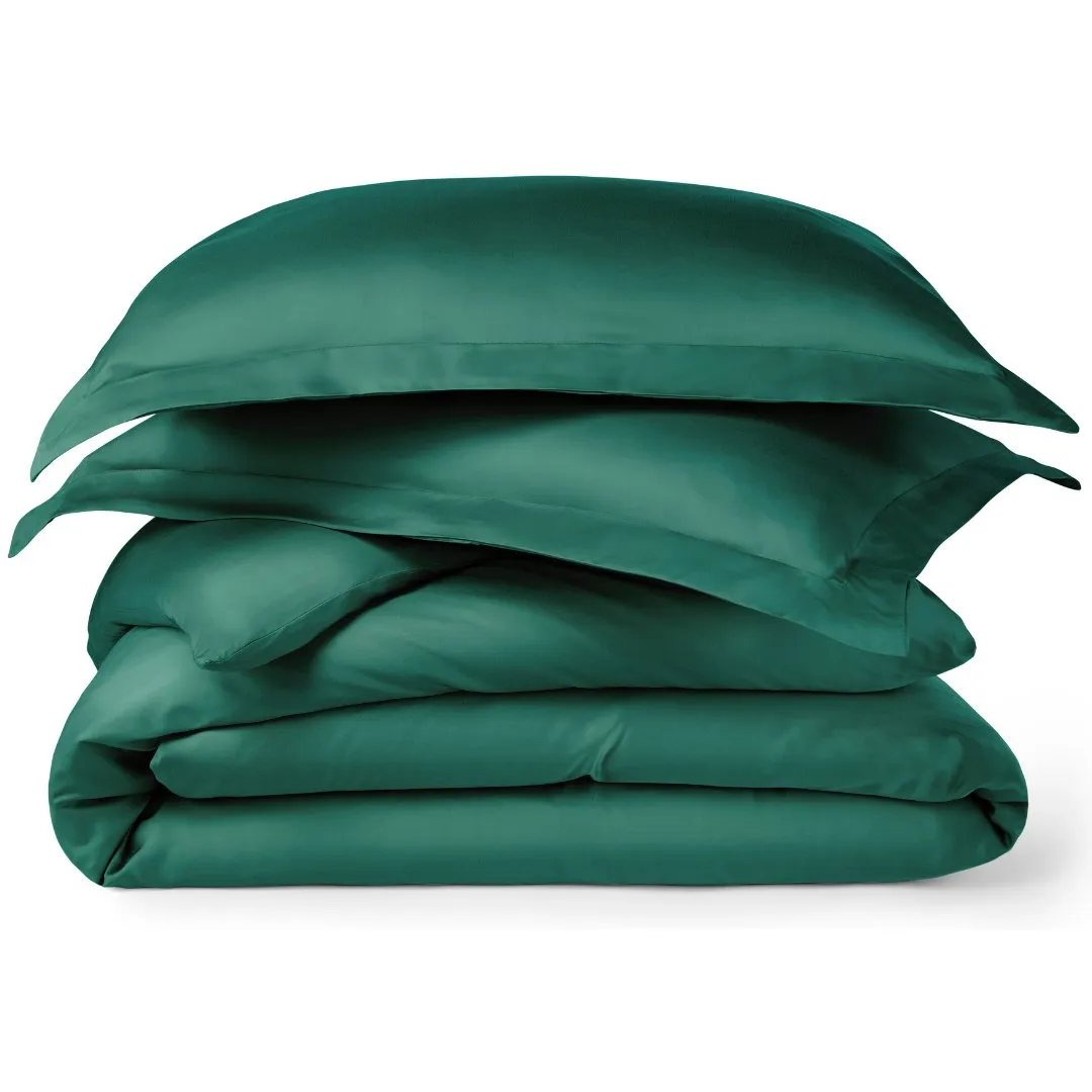 Signature Bamboo Viscose Duvet Cover Set in Emerald Green