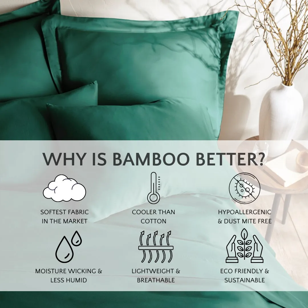 Signature Bamboo Viscose Duvet Cover Set in Emerald Green