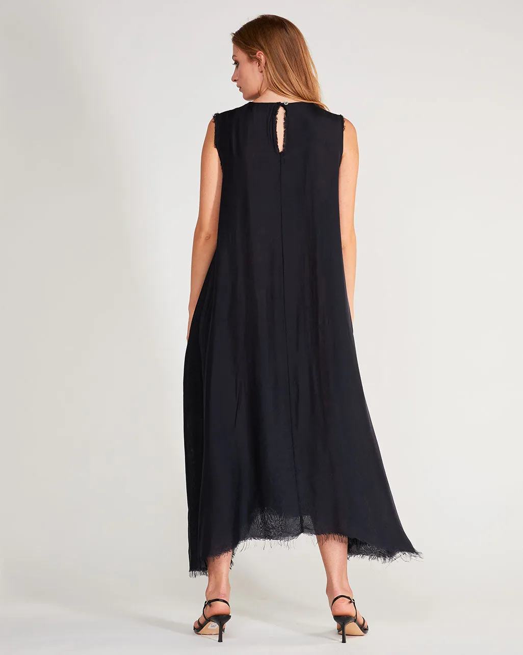 SIlk Blend Flyaway Tank Maxi Dress