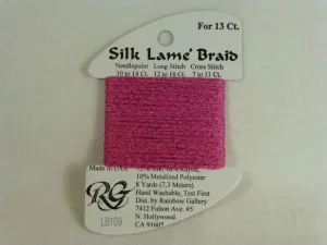 Silk Lame Braid LB109 Medium Raspberry
