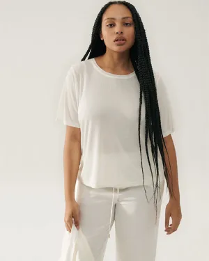 SILK LAUNDRY | Ribbed T-Shirt | White