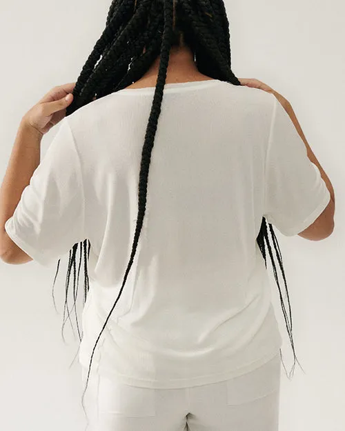 SILK LAUNDRY | Ribbed T-Shirt | White