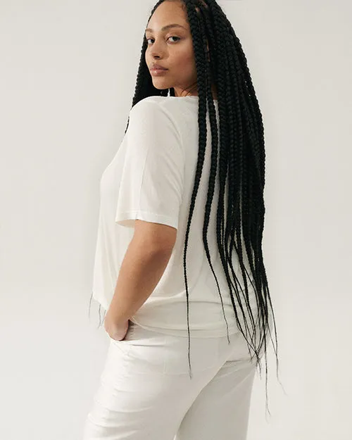 SILK LAUNDRY | Ribbed T-Shirt | White