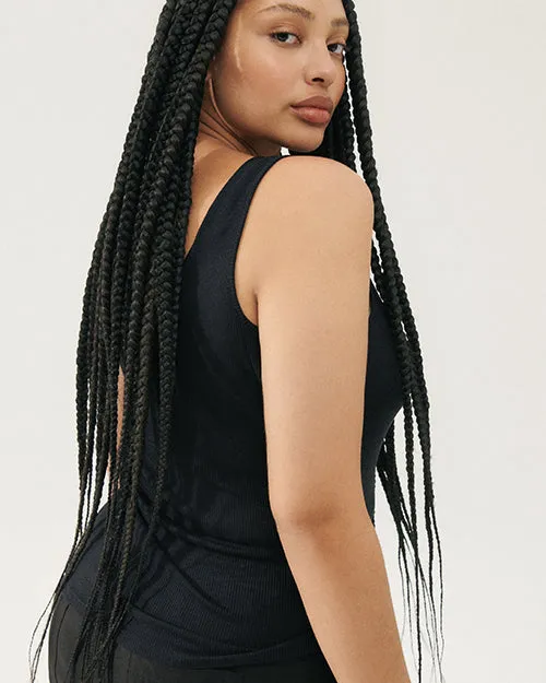 SILK LAUNDRY | Ribbed Tank | Black