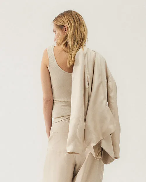 SILK LAUNDRY | Ribbed Tank | Hazelnut