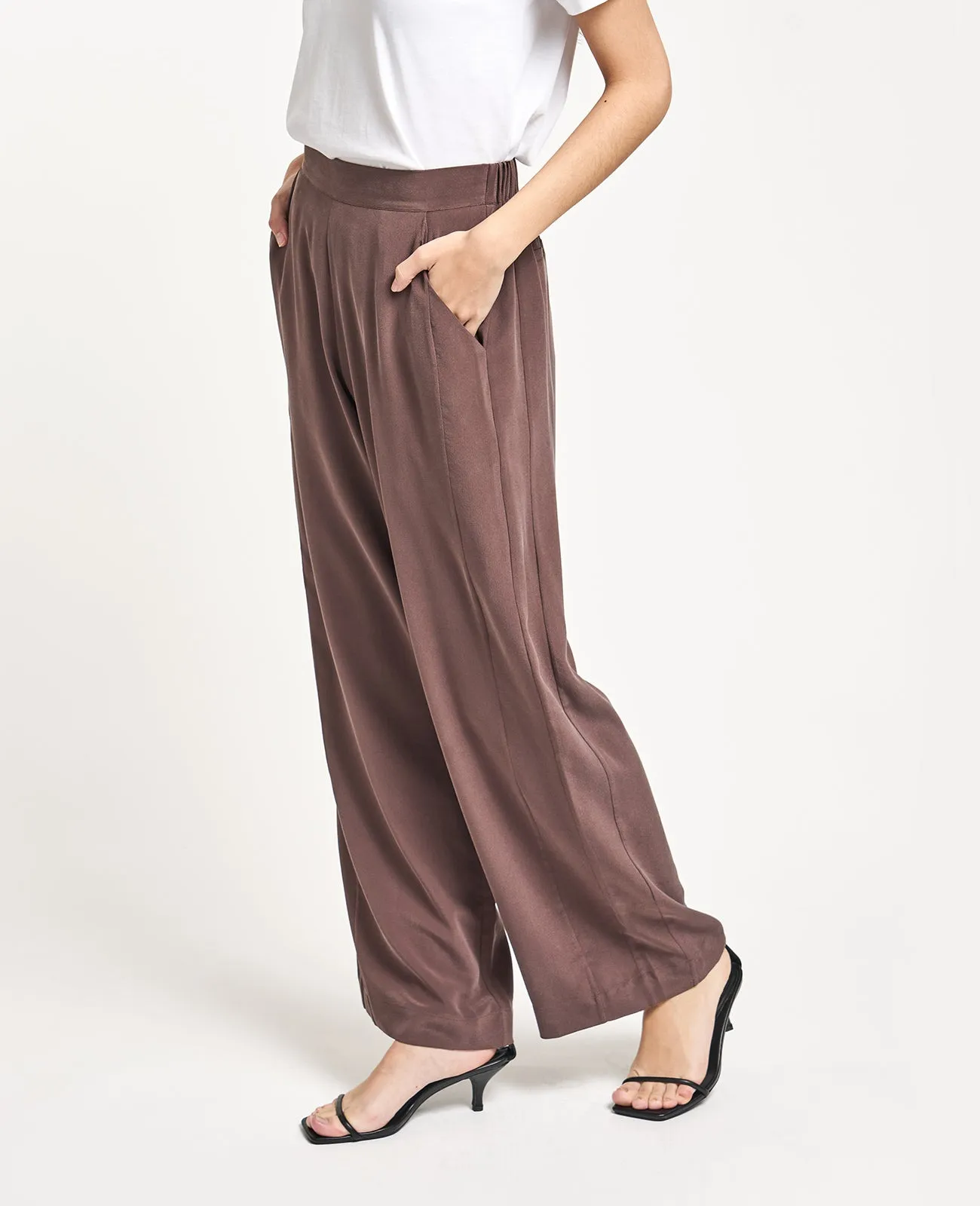 Silk Wide Leg Racer Pant