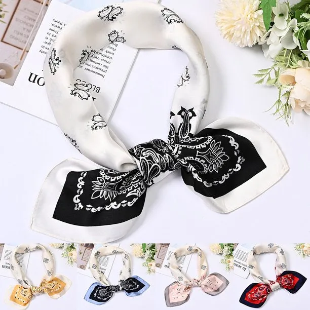 Silky Paisley Pattern Bandana Scarf for Women 70*70cm