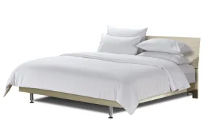 Simon Baker 250 Thread Count Egyptian Cotton Stripe Duvet Cover Set White