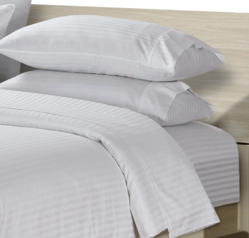Simon Baker 250 Thread Count Egyptian Cotton Stripe Sheet Set White