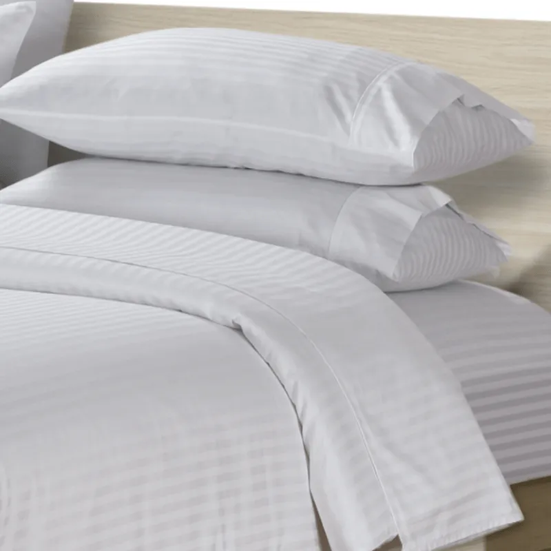 Simon Baker 250 Thread Count Egyptian Cotton Stripe Sheet Set White