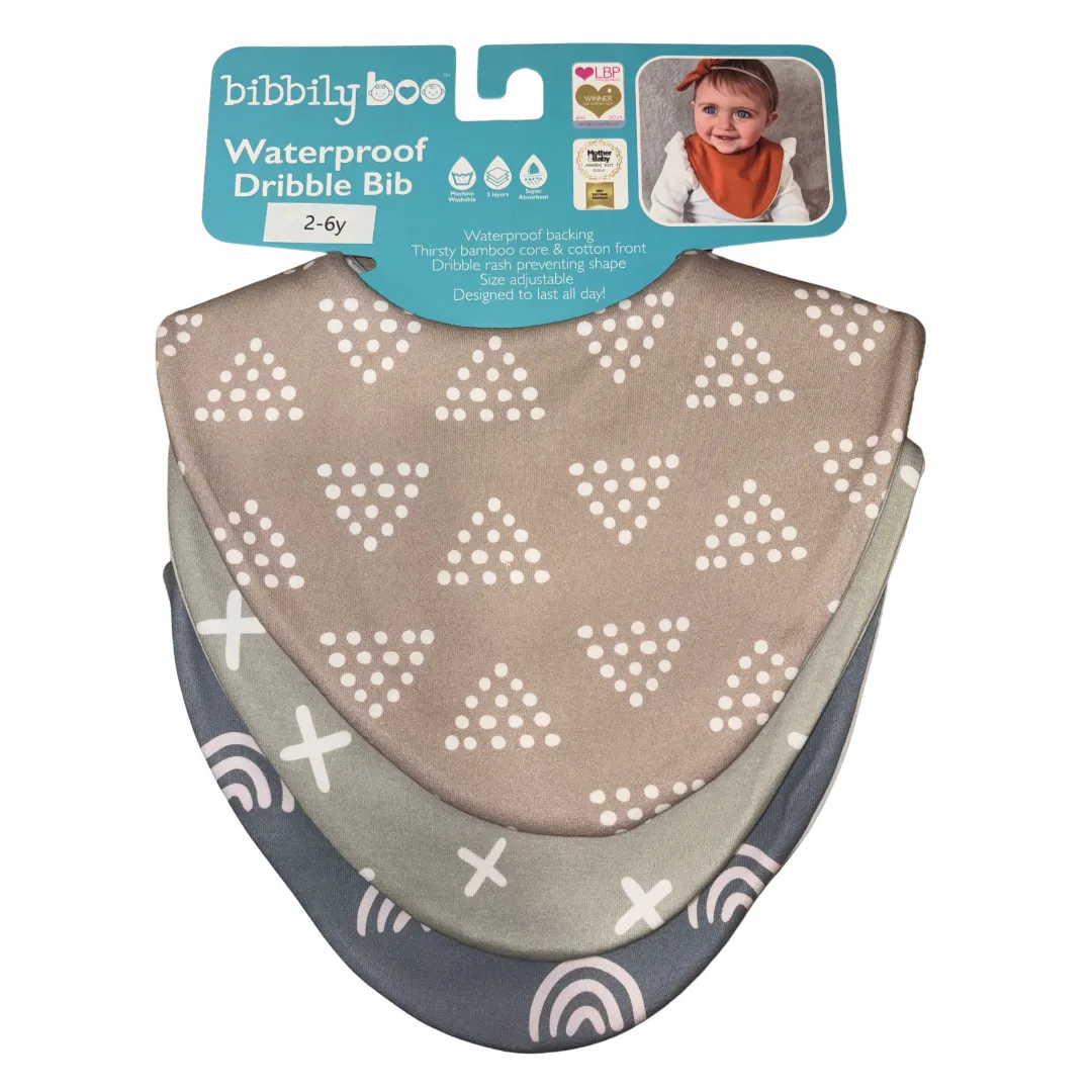 Simple Patterns Bundle of 3 SEN Waterproof Dribble Bibs