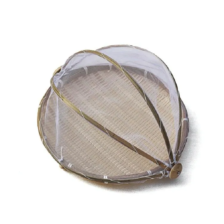 Small Round Bamboo Woven Dustpan Basket For Household Storage - 30Cm