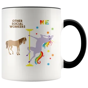 Social Worker Gift for Social Worker Mug Funny Social Work Gifts for Social Work Coffee Cup Graduation Gift Pole Dancing Unicorn