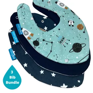 Space Bundle of 3 Waterproof Dribble Bib