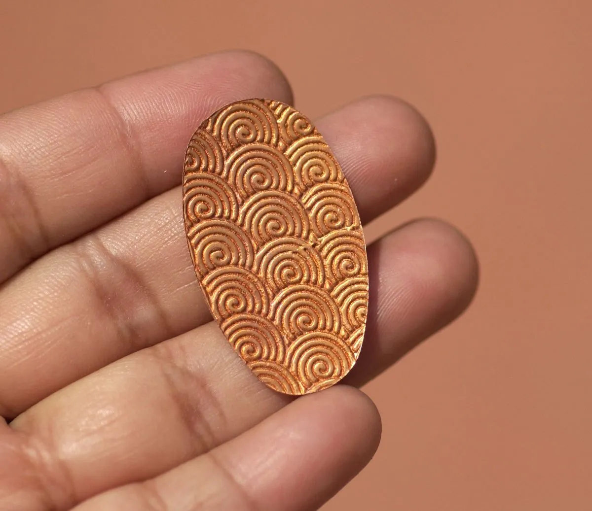 Spiral Texture Copper Oval 26g 36 x 21mm Shape Charms Cutout Blank for Enameling Solderin Pendant  Earrings Jewelry Making