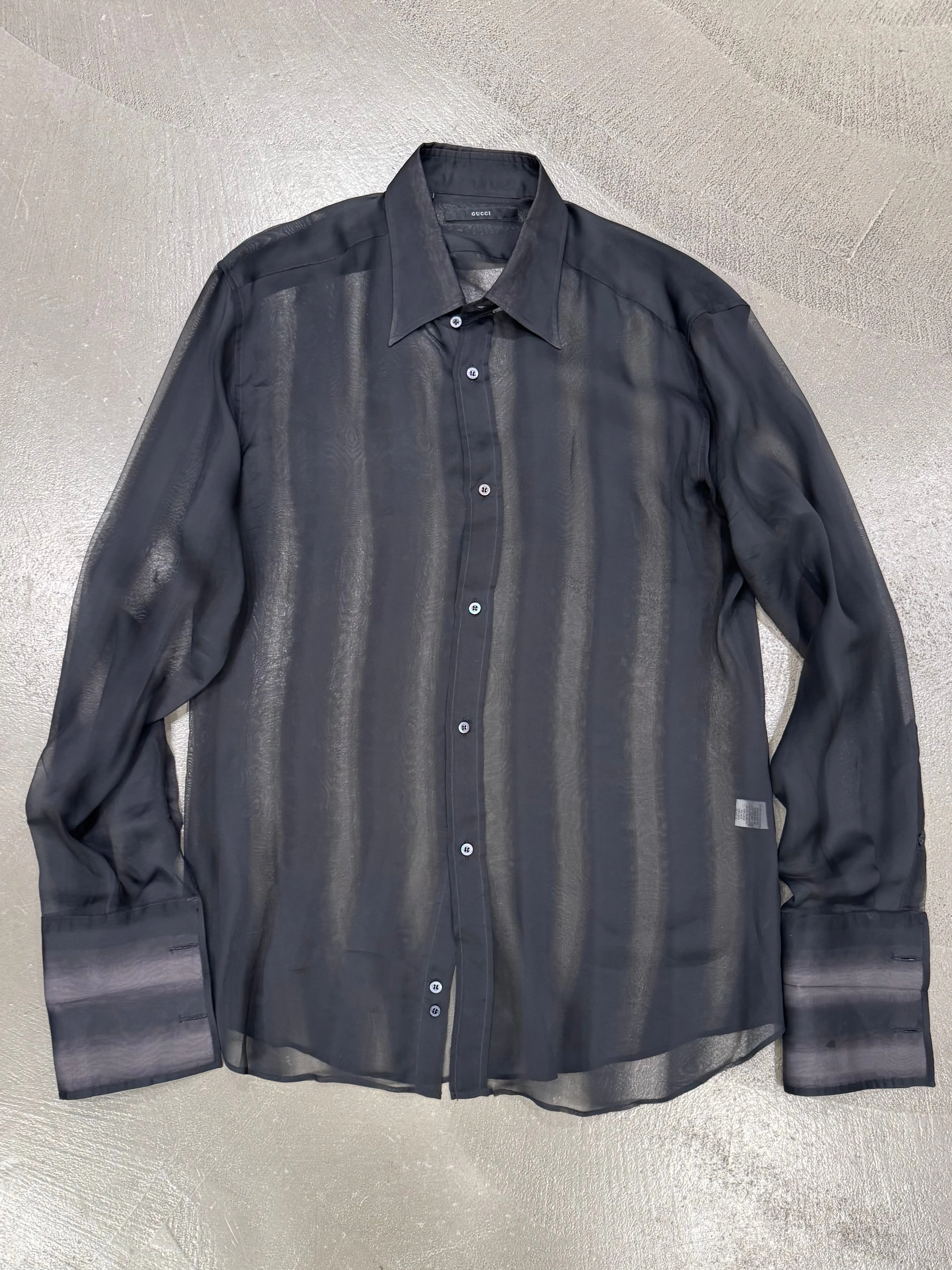 S/S2001 Gucci by Tom Ford silk transparent shirt