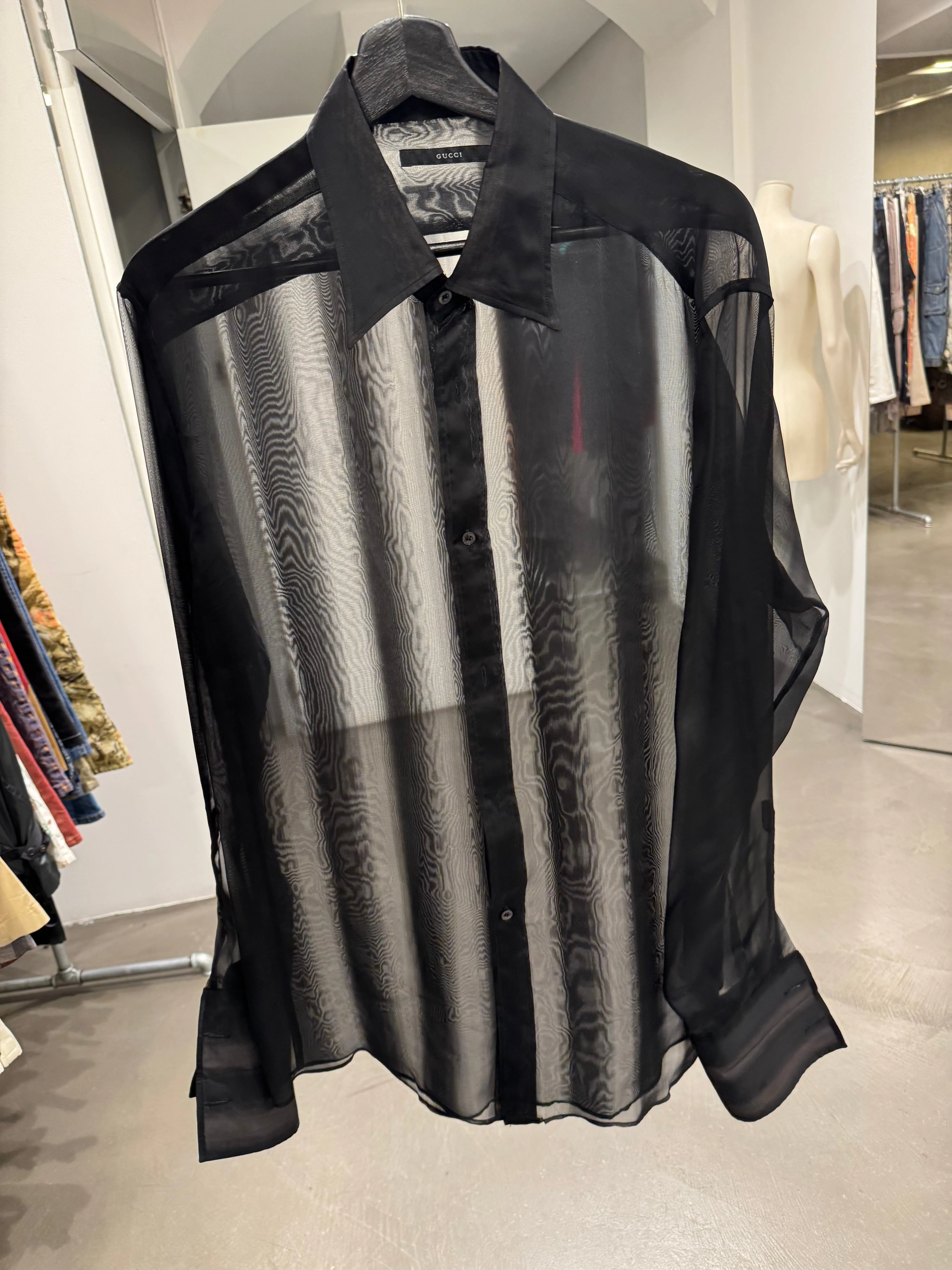 S/S2001 Gucci by Tom Ford silk transparent shirt