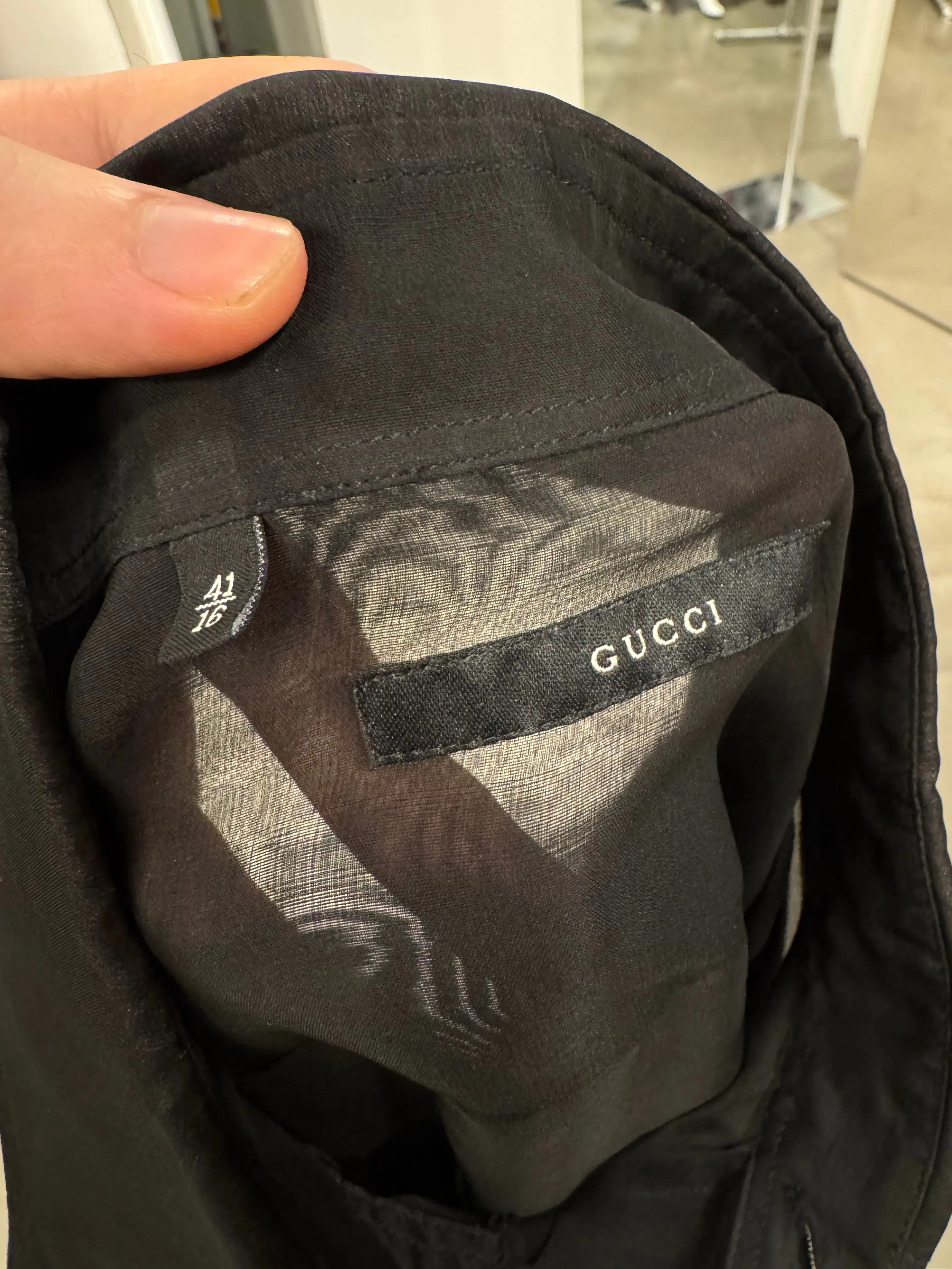 S/S2001 Gucci by Tom Ford silk transparent shirt