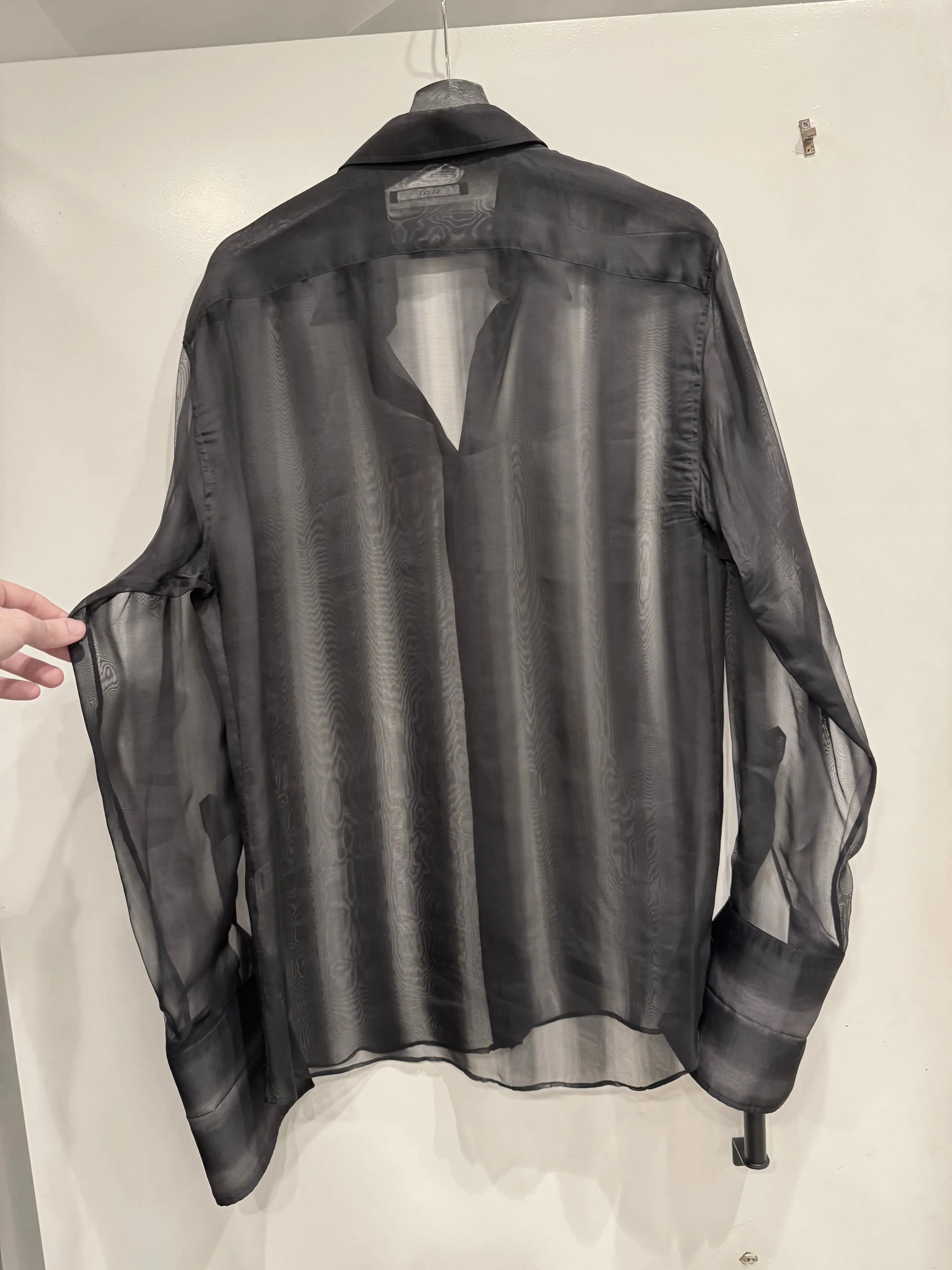 S/S2001 Gucci by Tom Ford silk transparent shirt