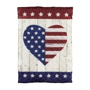 Stars & Stripes Heart Garden Quilted Flag,14q9862