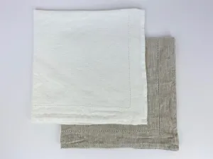 Stonewashed Napkin White with Dot Hemstitch