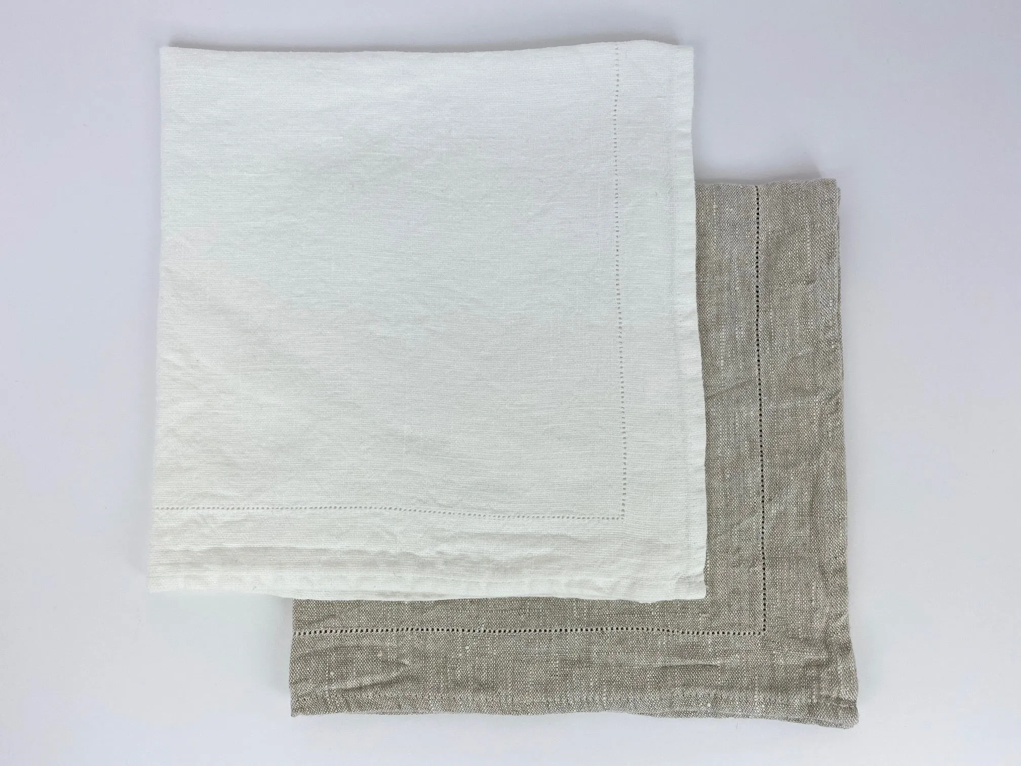 Stonewashed Napkin White with Dot Hemstitch
