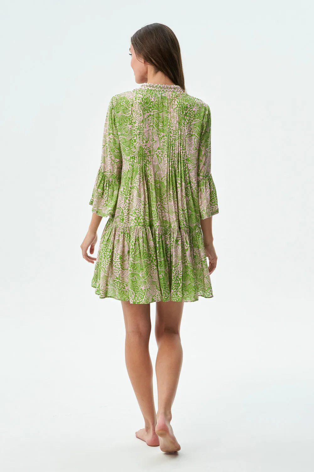 STYLIANOS DRESS - ANIMAL GREEN