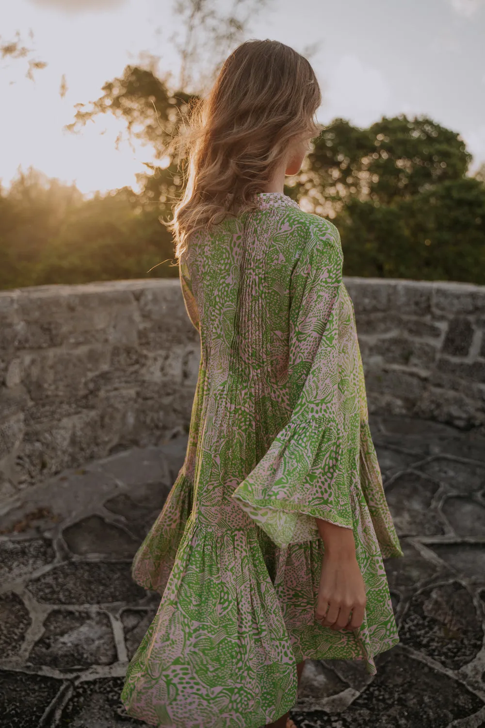 STYLIANOS DRESS - ANIMAL GREEN