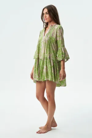 STYLIANOS DRESS - ANIMAL GREEN