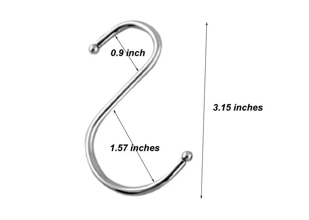 SumDirect 100PCS Scarf Apparel Punch Cup Bowl Kitchen S Shaped Silver Tone Metal Hanging Hooks
