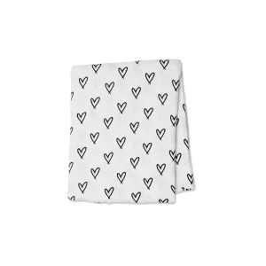 Swaddle Blanket Muslin Bamboo - Hearts