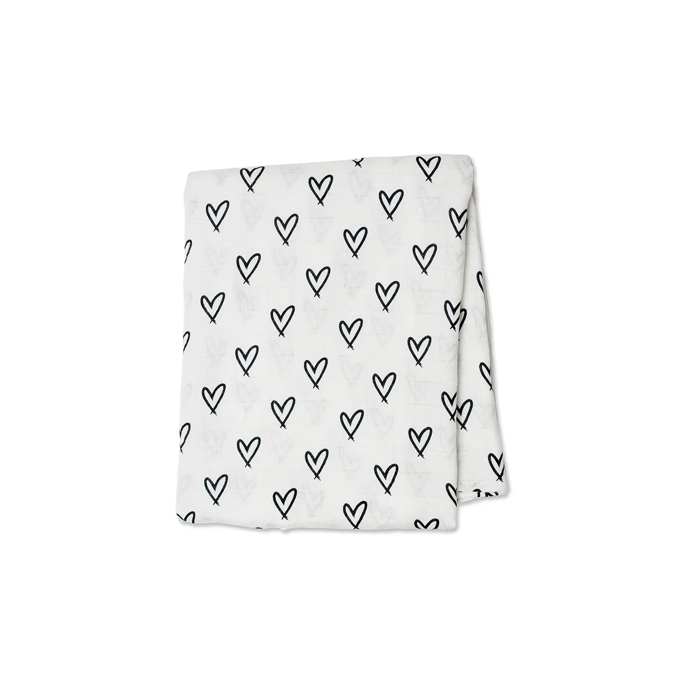 Swaddle Blanket Muslin Bamboo - Hearts