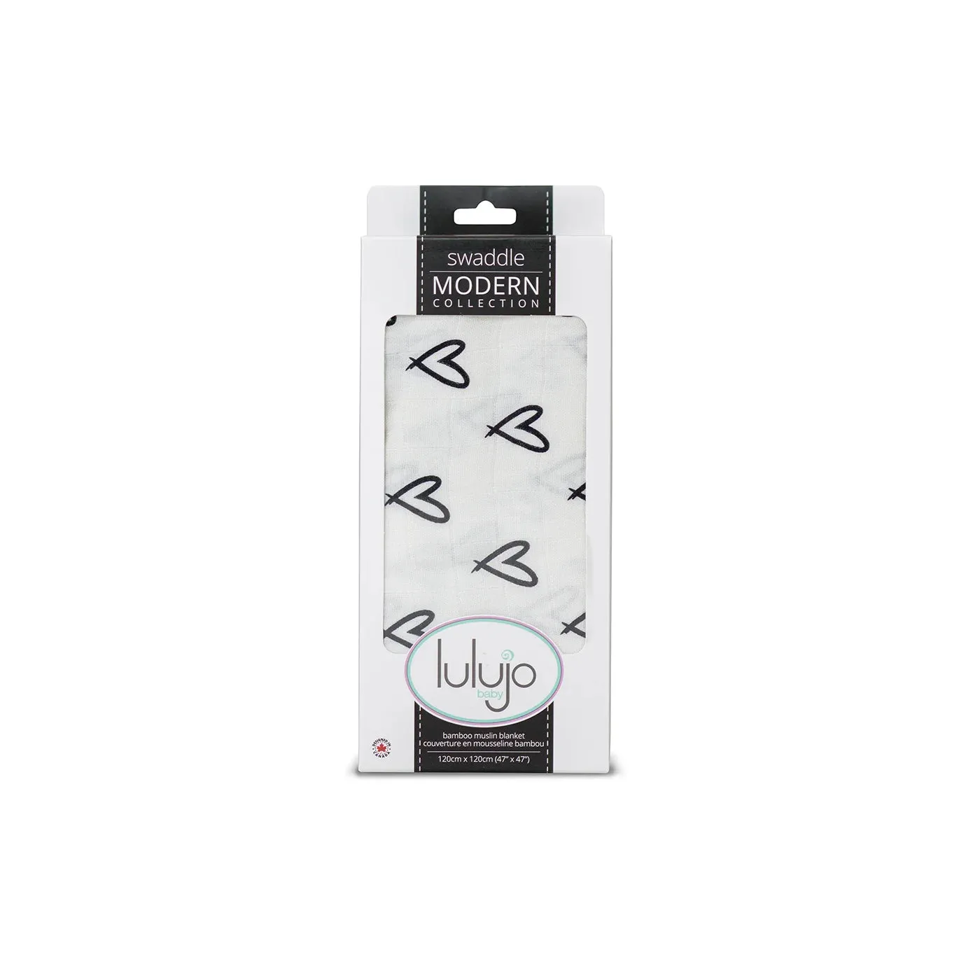 Swaddle Blanket Muslin Bamboo - Hearts