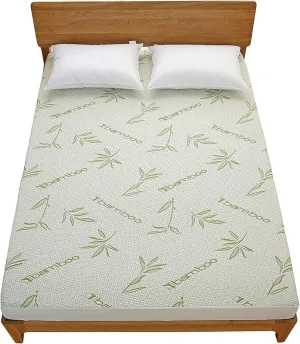 Swiss Bamboo Jacquard Mattress Pad-Hypoallergenic, WaterProof Fits up to 20" Deep Mattress! KING!