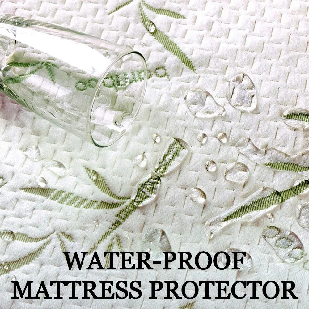 Swiss Bamboo Jacquard Mattress Pad-Hypoallergenic, WaterProof Fits up to 20" Deep Mattress! KING!