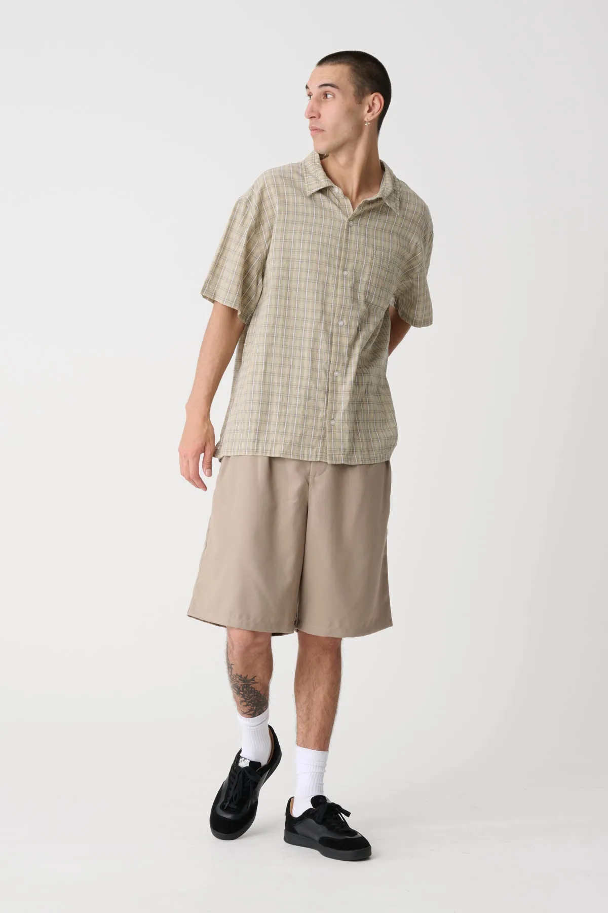 SWITCH CHECK SHIRT - TAN