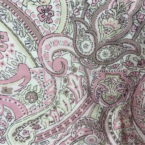 Tahari ASL Baby Pink Lightweight 100%‎ Silk Paisley Flowy Skirt Size 10 Midi VTG