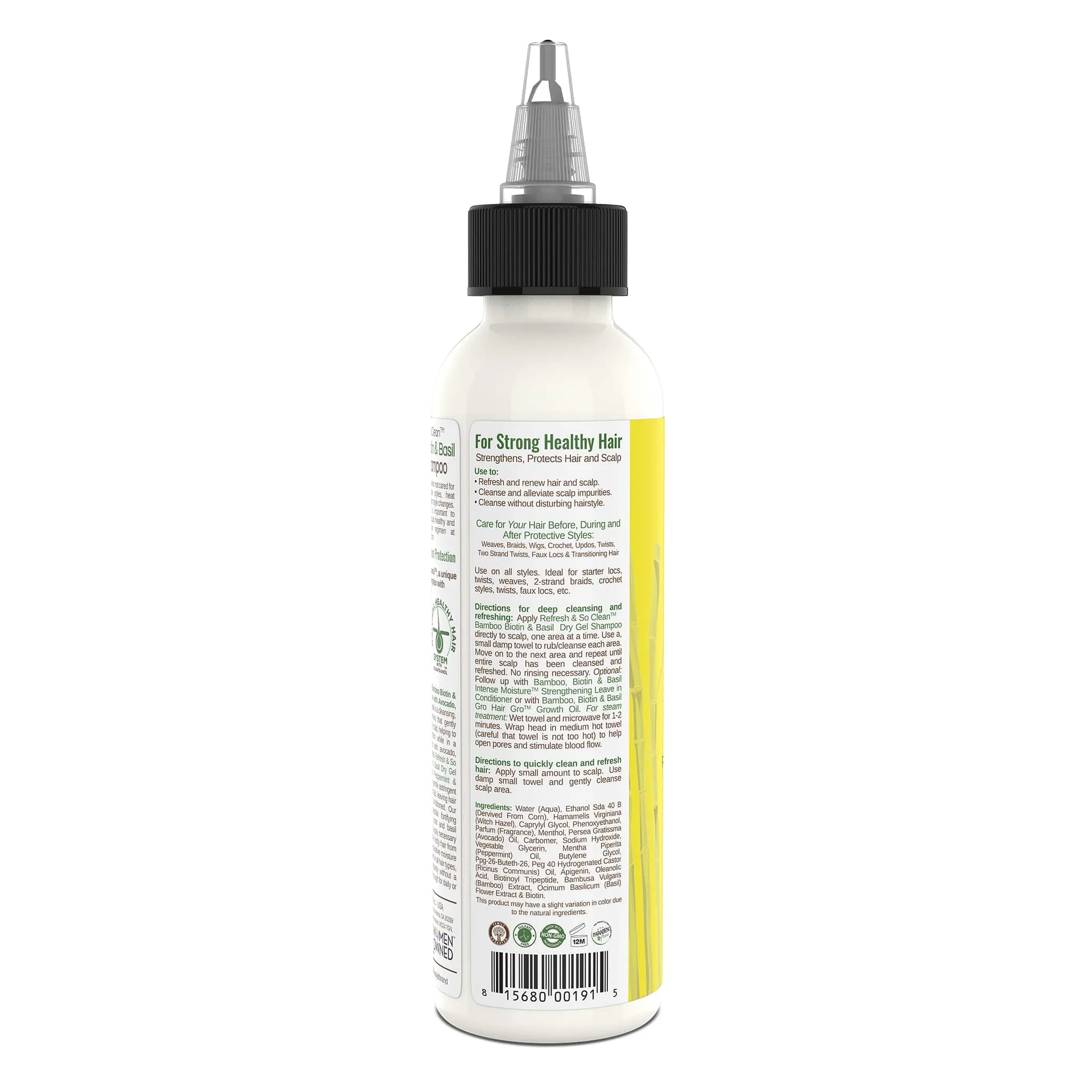 Taliah Waajid Refresh & So Clean Dry Gel Shampoo - 4 Oz | Bamboo, Avocado & Peppermint | No-Rinse, Instant Freshness!