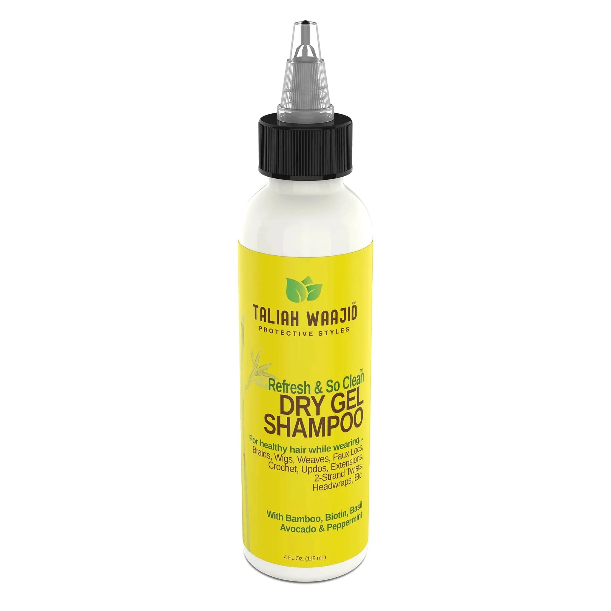 Taliah Waajid Refresh & So Clean Dry Gel Shampoo - 4 Oz | Bamboo, Avocado & Peppermint | No-Rinse, Instant Freshness!