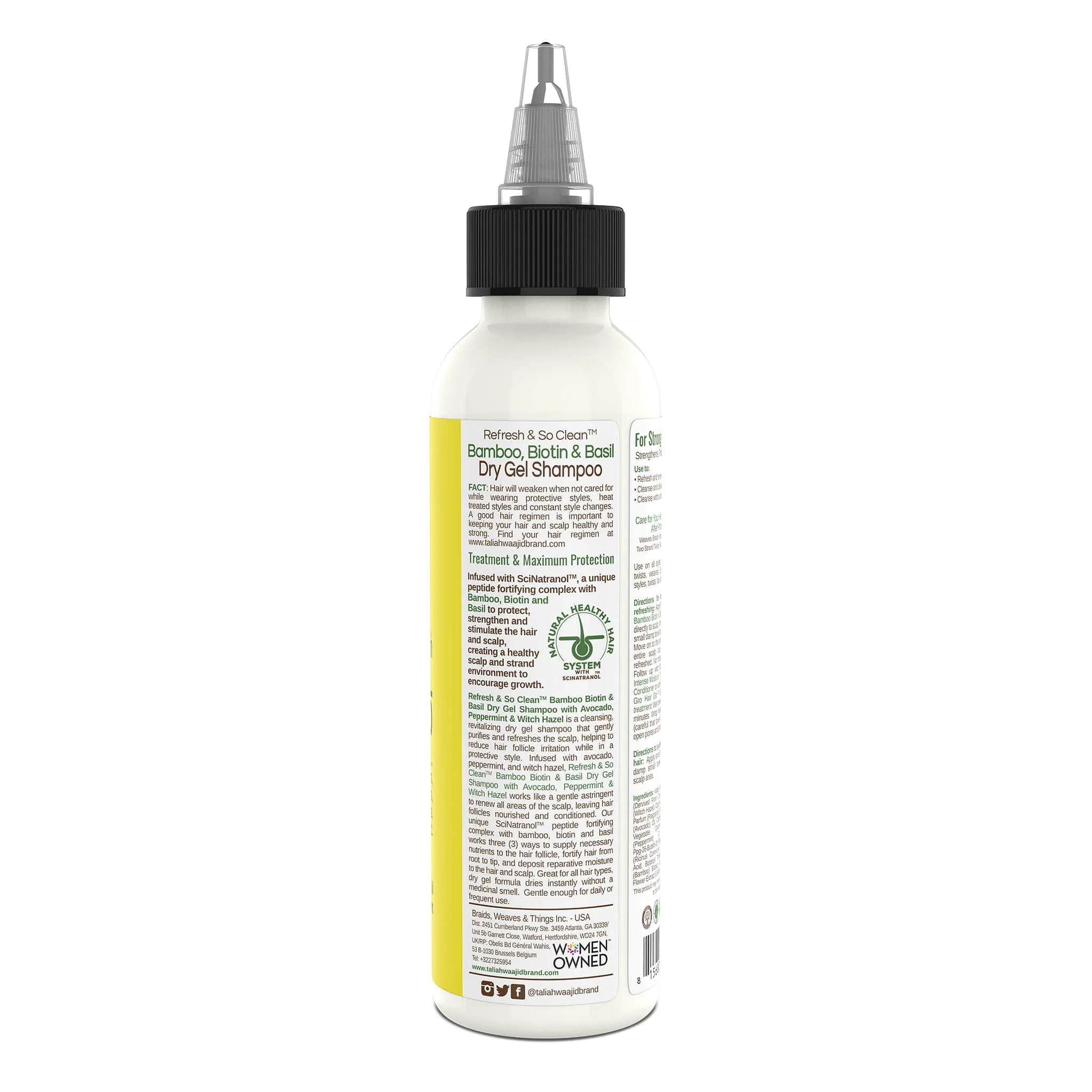 Taliah Waajid Refresh & So Clean Dry Gel Shampoo - 4 Oz | Bamboo, Avocado & Peppermint | No-Rinse, Instant Freshness!